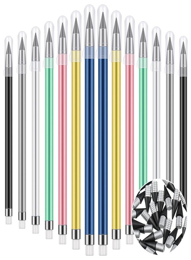Teling 50 Pcs Infinite Forever Pencils Inkless Eternal Everlasting Pencil with Eraser Graduation Gift Included 20 Colorful Forever Pencils with 30 Replaceable Graphite Nib for Sketch Writing Drawing - Image 1