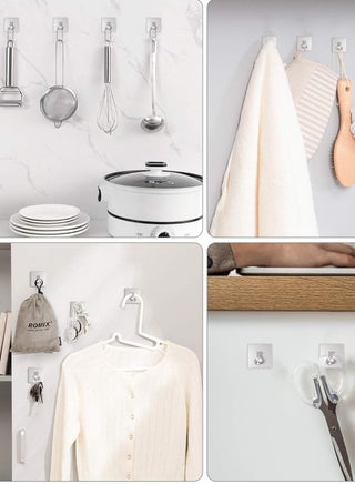 Adhesive Hooks Heavy Duty Wall Hooks Towel Hooks Stainless Steel Adhesive Coat Hooks Self Adhesive Holders for Bathroom Door Hanging Clothes Robes Bags - view 2