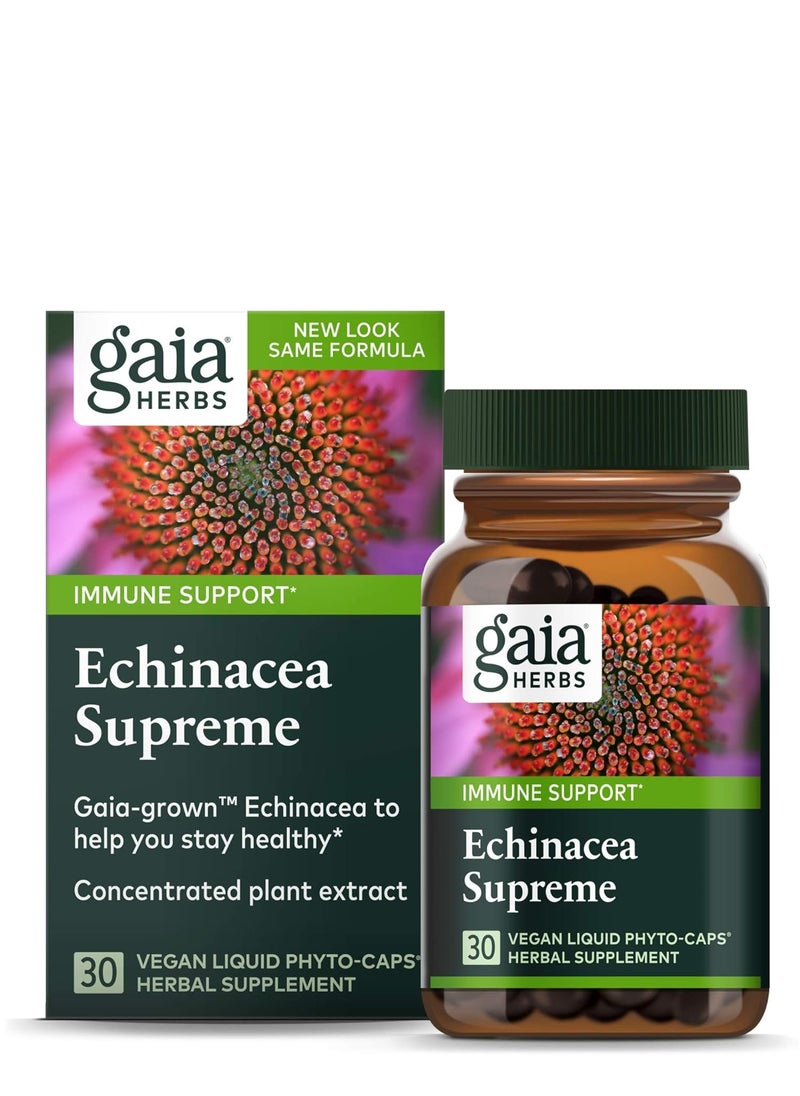 Gaia Herbs - Echinacea Supreme Stay Healthy Immune Support Herbal Supplement 30 Capsule - Image 1