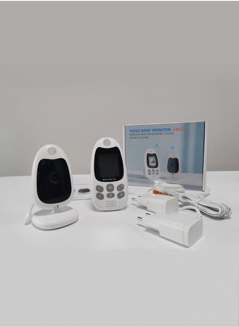 Wireless Baby Monitor Digital Camera Video Monitor for Kids with 2.0 Inch LCD Screen Room Temperature Detection Two-Way Talk Auto Night Vision Built-in Music Multi-Language Alarm Clock Setting