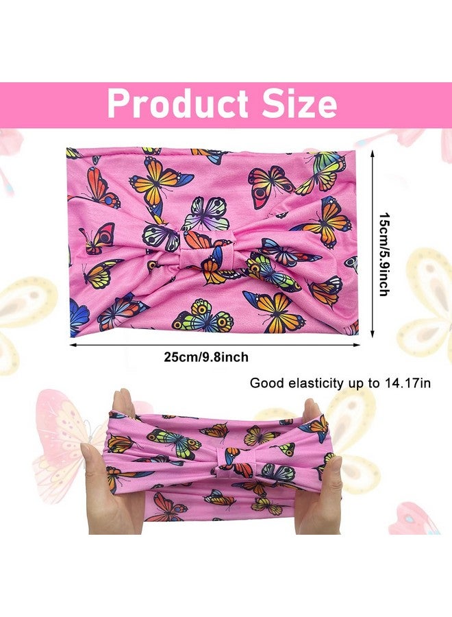 برو بيروس رباط شعر Proberos® للنساء، رباط شعر مقاوم للعرق لممارسة الرياضة في صالة الألعاب الرياضية، رباط رأس عريض ناعم للجري واليوجا والرياضة للفتيات والنساء، عبوة من 3 قطع (فراشة) - Image 2