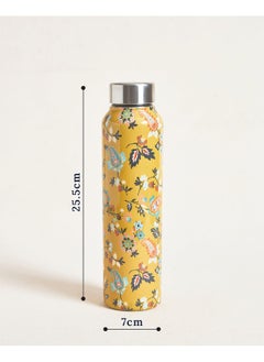 Chumbak Pixel Paisley Steel Bottle - Yellow, 900ml  - Image 4