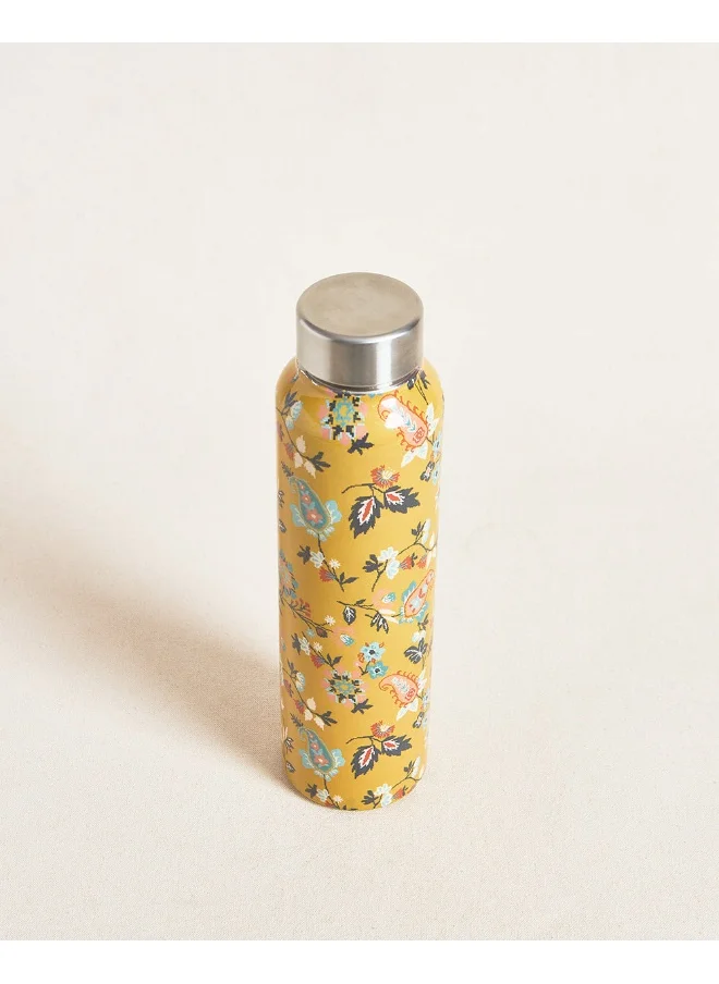 Chumbak Pixel Paisley Steel Bottle - Yellow, 900ml