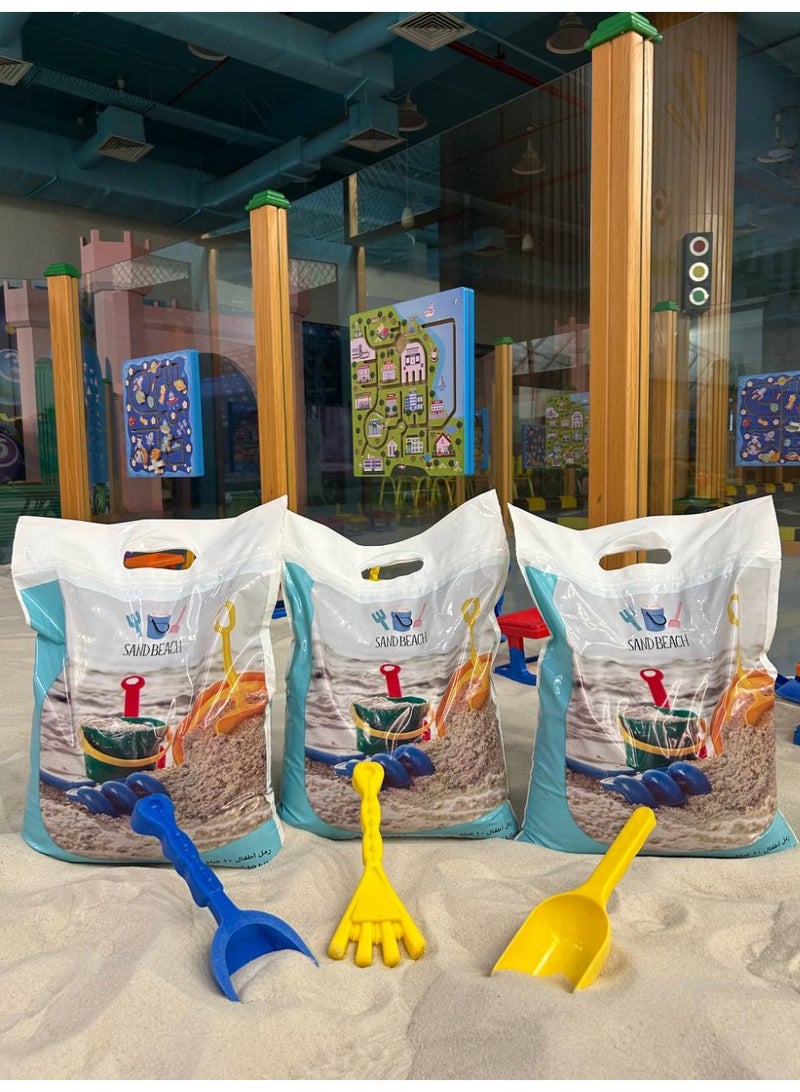 SAND BEACH 1-Sterile white sand weighing 10 kilograms, natural, washed and refined, filtered without dust, safe for children from allergies and skin diseases. - Image 1