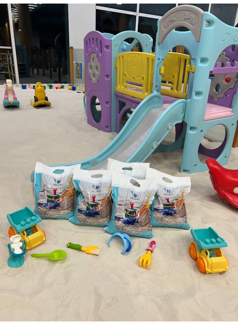 SAND BEACH 1-Sterile white sand weighing 10 kilograms, natural, washed and refined, filtered without dust, safe for children from allergies and skin diseases. - Image 3