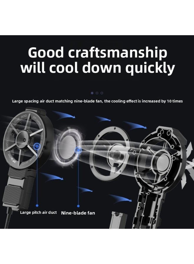 For Android AppleUniversal Mobile Phone Radiator Cooling Back Clip Fan Chicken Game-Color:Fan (plug-in) Black - Image 4