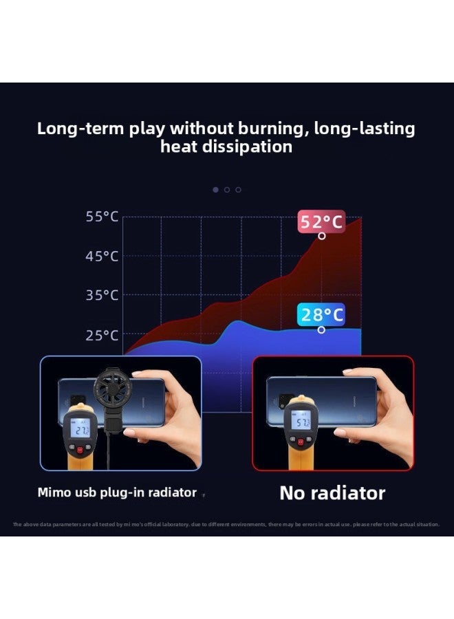 For Android AppleUniversal Mobile Phone Radiator Cooling Back Clip Fan Chicken Game-Color:Fan (plug-in) Black - Image 2