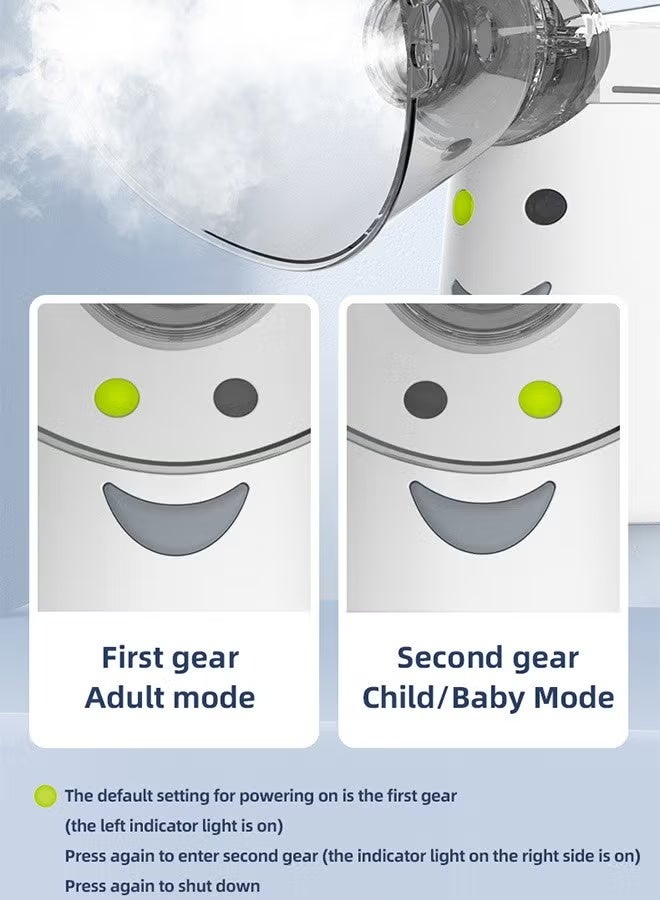 جهاز نيبولايزر محمول بشبكة، 2 أوضاع نيبولايزر محمول، جهاز استنشاق محمول تلقائي للبالغين والأطفال، جهاز استنشاق بالموجات فوق الصوتية بشبكة نيبولايزر للاستخدام المنزلي والسفر - Image 5