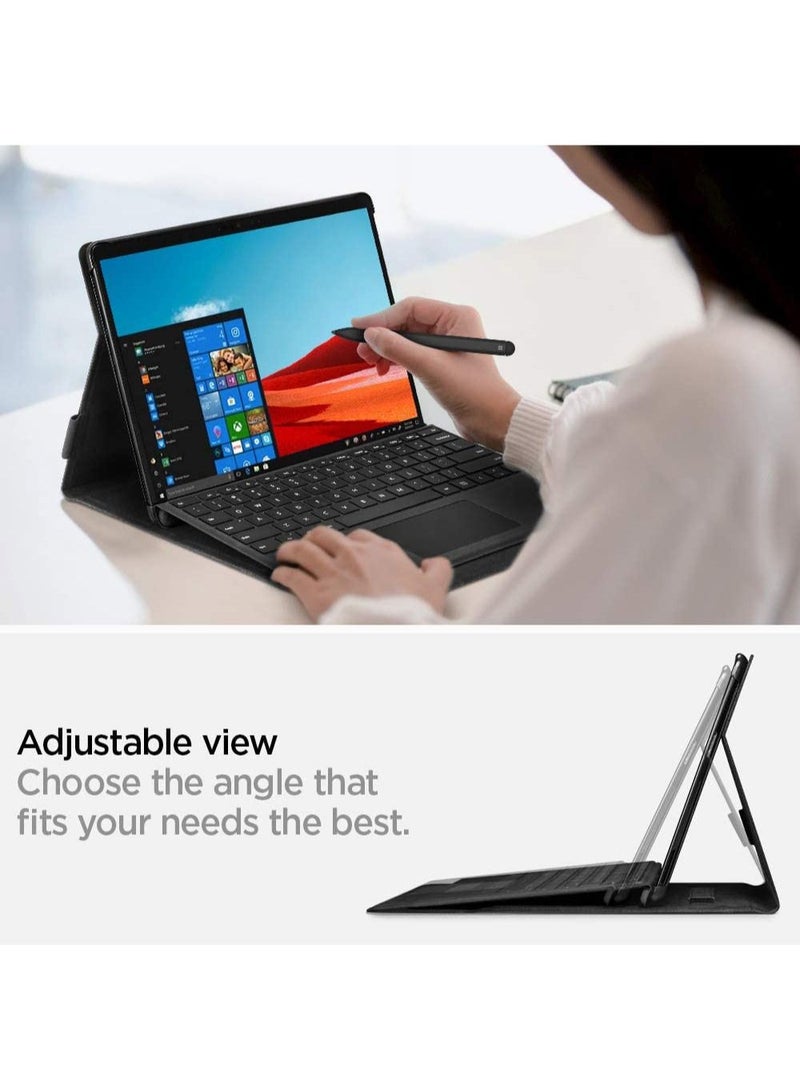 Spigen Stand Folio for Microsoft Surface Pro X Case Cover with Pen Holder (2021/2020/2019) - Black - Image 4