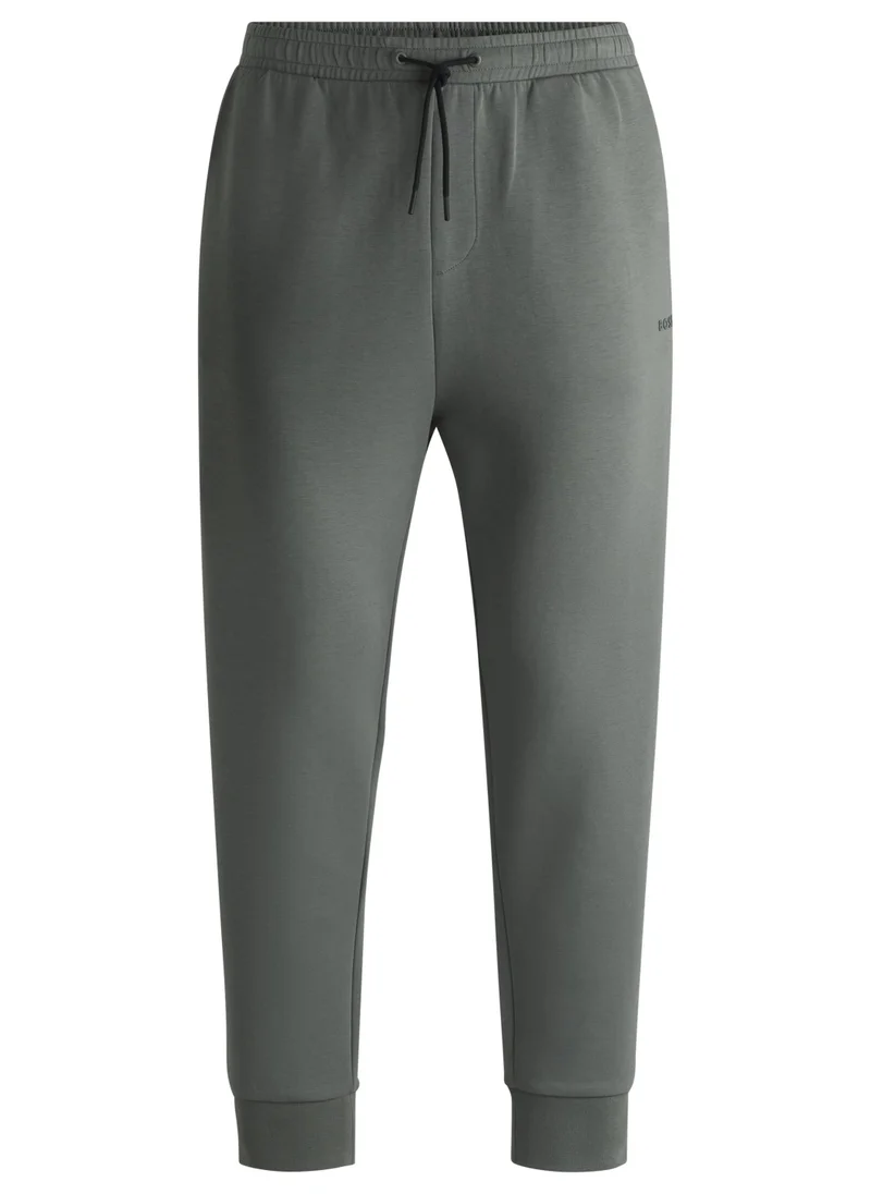BOSS Stretch-cotton tracksuit bottoms with logo print