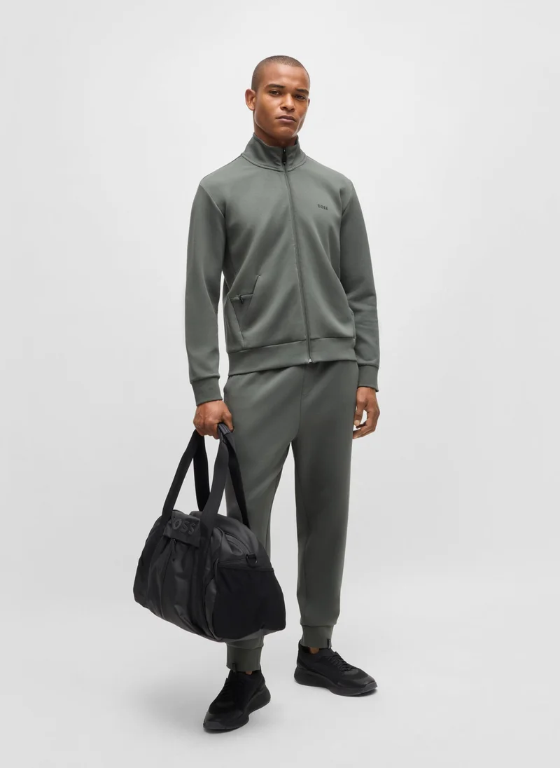 BOSS Stretch-cotton tracksuit bottoms with logo print