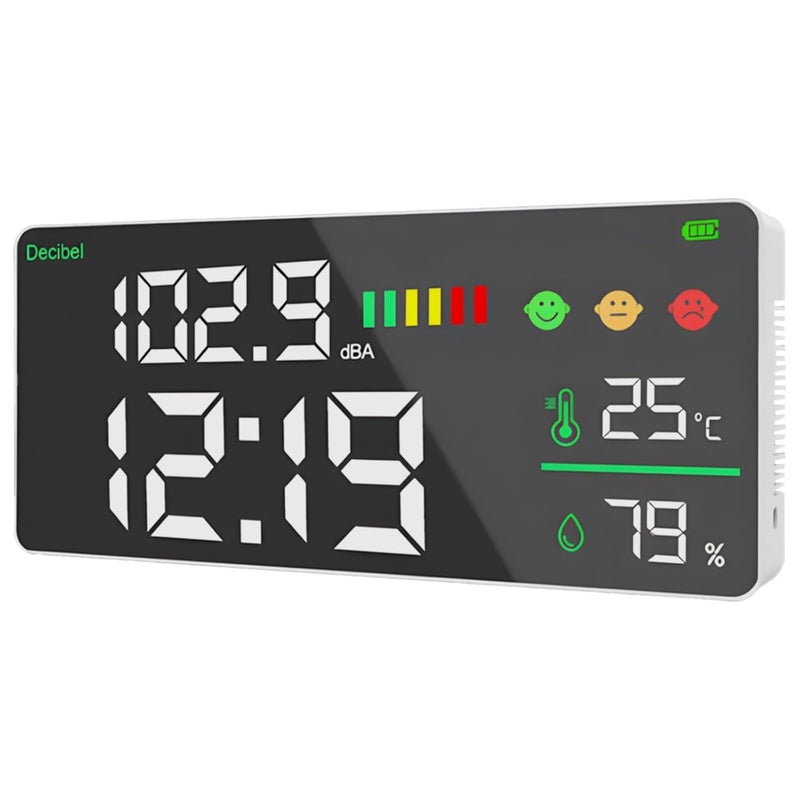 Digital Sound Level Meter Noise Measurement Humidity Temperature Display LED Screen - Image 2