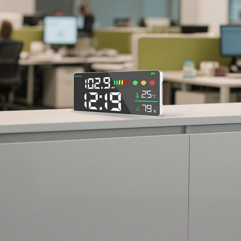 Digital Sound Level Meter Noise Measurement Humidity Temperature Display LED Screen - Image 3