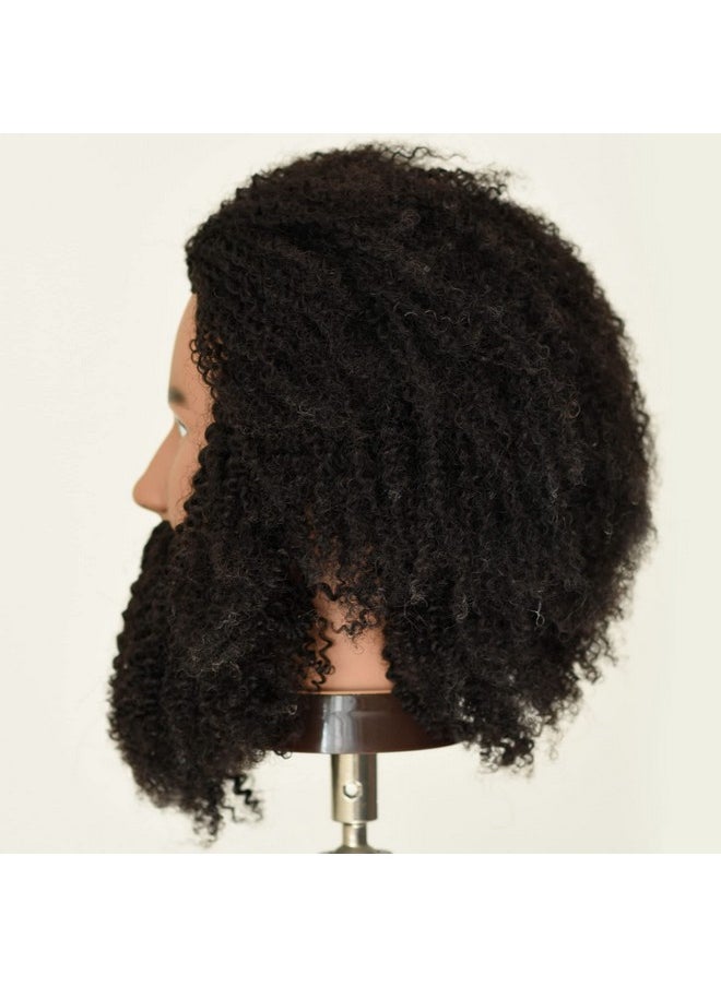 Newshair Male Mannequin Head 8"10" 100% Human Hair Curly Hair Hairdresser Cosmetology Mannequin Manikin Training Head Hair And Free Clamp Holder  - Image 4