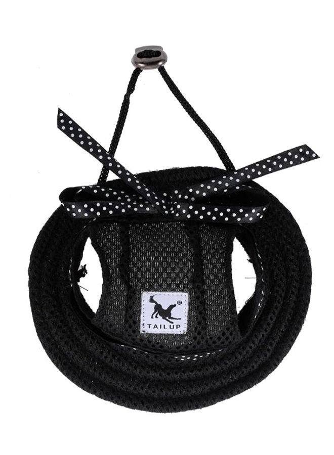 NIBEMINENT Round Brim Pet Sun Hat With Ear Holes Black