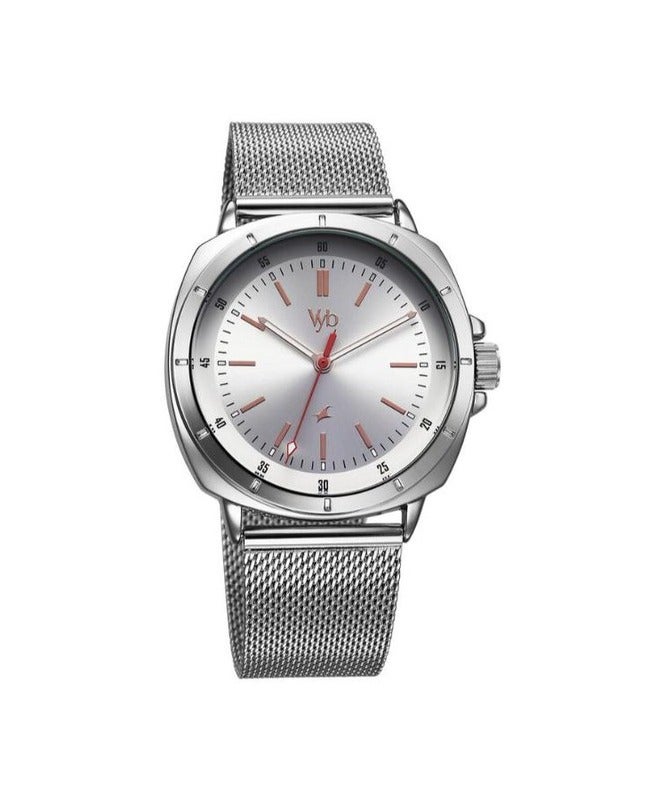 fastrack Vyb Pioneer Fastrack By Titan Quartz Analog Silver Dial & Metal Strap Watch For Men fv30014sm01w - Image 2