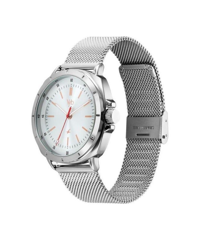 fastrack Vyb Pioneer Fastrack By Titan Quartz Analog Silver Dial & Metal Strap Watch For Men fv30014sm01w - Image 3