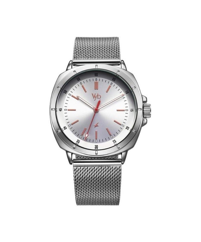 fastrack Vyb Pioneer Fastrack By Titan Quartz Analog Silver Dial & Metal Strap Watch For Men fv30014sm01w - Image 1