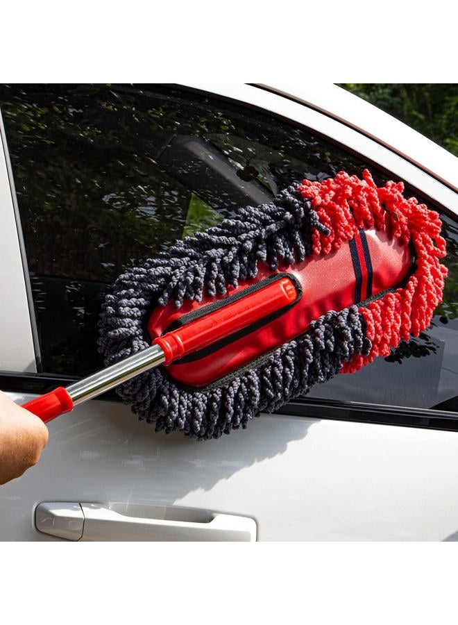 bzczh Soft Microfiber Car Duster Exterior Scratch Free Multipurpose Duster with Extendable Handle for Car, Truck, SUV, RV and Motorcycle - Image 3