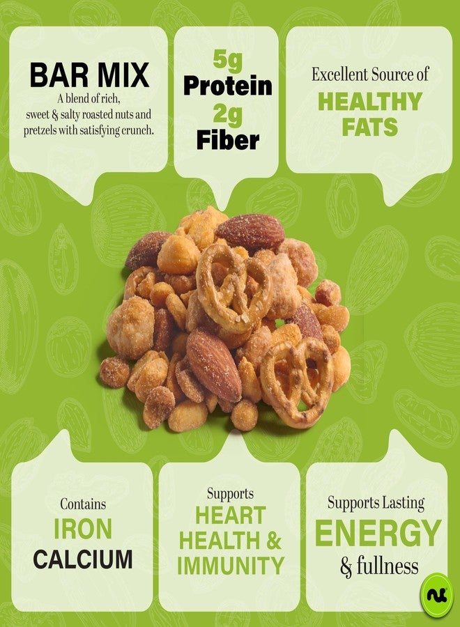 NUT CRAVINGS - Party Bar Nut Mix, Sweet & Savory Pub Snack - Smoked Almonds, Pretzels, Toffee Peanuts, Spicy, Honey Roasted Peanut (16oz - 1 LB) Packed Fresh in Resealable Bag - Food Assortments - Image 2