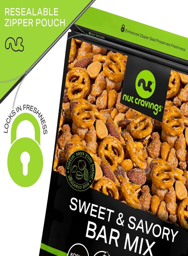 NUT CRAVINGS - Party Bar Nut Mix, Sweet & Savory Pub Snack - Smoked Almonds, Pretzels, Toffee Peanuts, Spicy, Honey Roasted Peanut (16oz - 1 LB) Packed Fresh in Resealable Bag - Food Assortments - Image 5