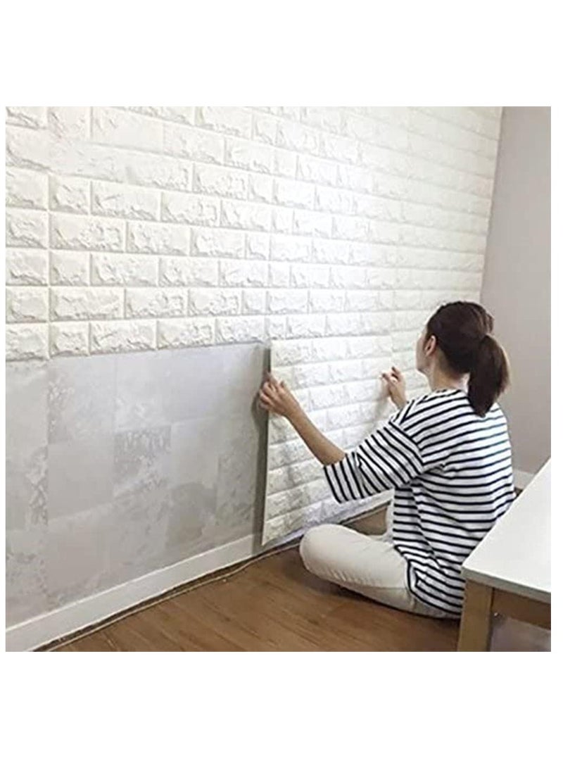 Zaboon 10Pcs 3D Brick Wall Stickers Pe Foam Selfadhesive Wallpaper Removable And Waterproof Art Wall Tiles For Bedroom Living Room Background Tv Decor - Image 1