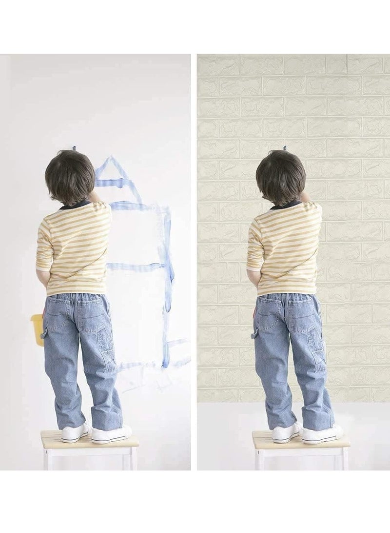 Zaboon 10Pcs 3D Brick Wall Stickers Pe Foam Selfadhesive Wallpaper Removable And Waterproof Art Wall Tiles For Bedroom Living Room Background Tv Decor - Image 4