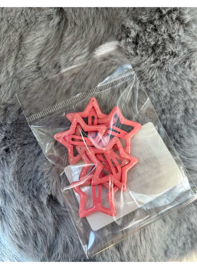 Girls' Sequined Tiny Star Hair Clips - 6 Pcs Non-Slip Metal Snap Barrettes (Suitable for Kids & Teens) - Image 2