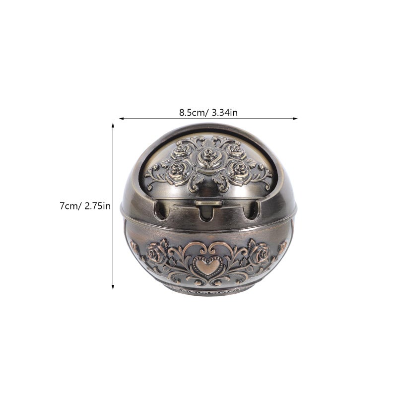 Bronze Metal Smokeless Ashtray With Lid Portable For Outdoor Patio Home And Car Use - Image 3