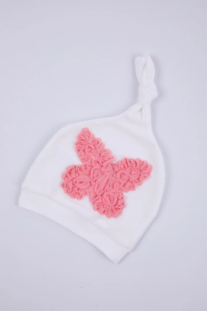 بيبي هولا Babyhola Baby Girl Butterfly Figure Beanie Hat 3 Piece Set Newborn 0-3 Months Gift 1404