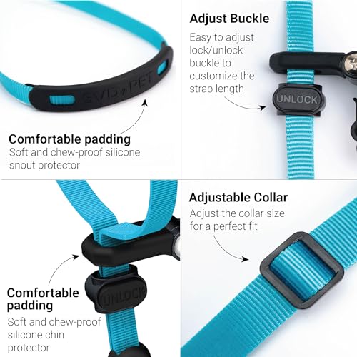 SVD.PET SVDPET NoPull Dog Headcollar for Easier Walks Comfortable Silicone Snout Padding Easy to Wear and Adjustable Size M for Small Medium Long Snout Dogs Neck Girth 1220 - Image 3