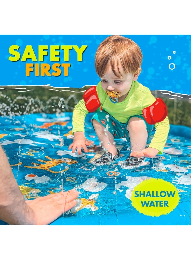 Halamodo 3-in-1 Splash Pad, Sprinkler for Kids Baby Pool for Learning Toddler Sprinkler Pool, 100cm Outside Water Toys,''from A to Z'' Outdoor Play Mat for Babies & Toddlers - Image 4