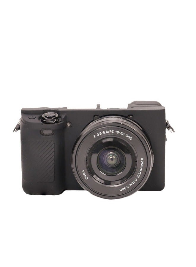 For sony A6300 A6400 A6100 Micro Single Camera Silicone Case Protective Case Photography Bag Soft Case Bag-Color:A6100/a6300/a6400 Rubber Sleeve Black  - Image 1