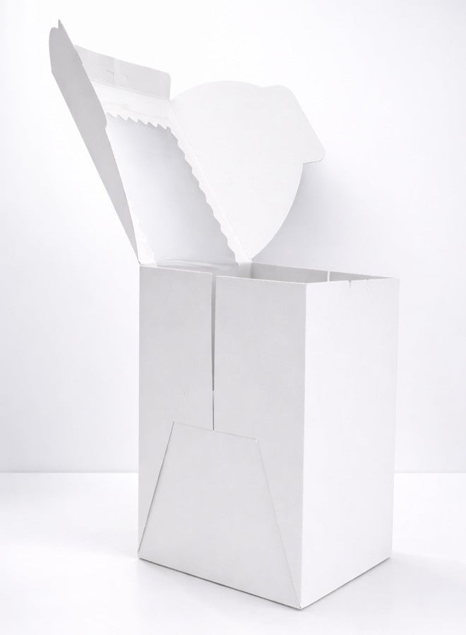 mudrit Tall Cake Boxes with Window (5 Pack)- Extra Height Bakery Packaging Box for Multi Tier Cakes & Desserts- Sturdy Cardboard Cake Carrier for Home Bakers & Small Business (White, 8x8x9) - Image 5