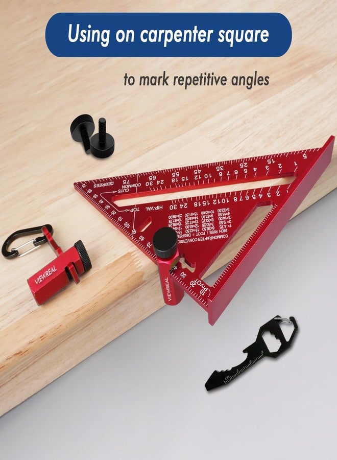 ViewReal Red Extra Tall Stair Gauges Set with Holder: A Non-Slip Guide for Circular Saw & Carpentry Squares, Perfect for Framing & Rafter Layout - Image 3
