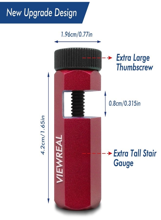 ViewReal Red Extra Tall Stair Gauges Set with Holder: A Non-Slip Guide for Circular Saw & Carpentry Squares, Perfect for Framing & Rafter Layout - Image 2