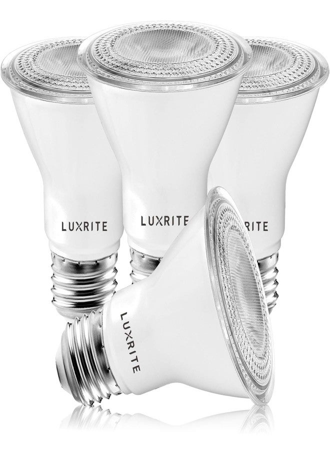 LUXRITE 4 Pack PAR20 LED Bulbs, 50W Equivalent, 3500K Natural White, Dimmable LED Spotlight Bulb, Indoor Outdoor, 7W, 500 Lumens, Wet Rated, E26 Standard Base, UL Listed - Image 1
