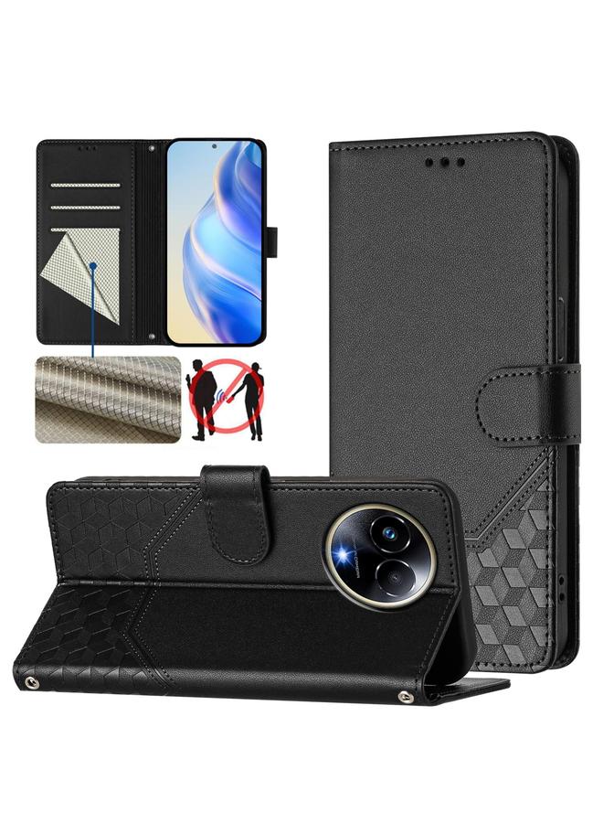 S-TOP Case For Realme 11 5G Global / 11x 5G / C67 India Honeycomb Embossing RFID Leather Phone Case - Image 1