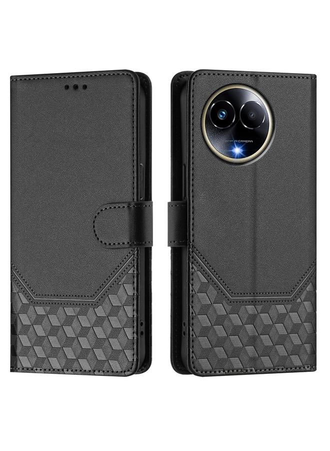 S-TOP Case For Realme 11 5G Global / 11x 5G / C67 India Honeycomb Embossing RFID Leather Phone Case - Image 2