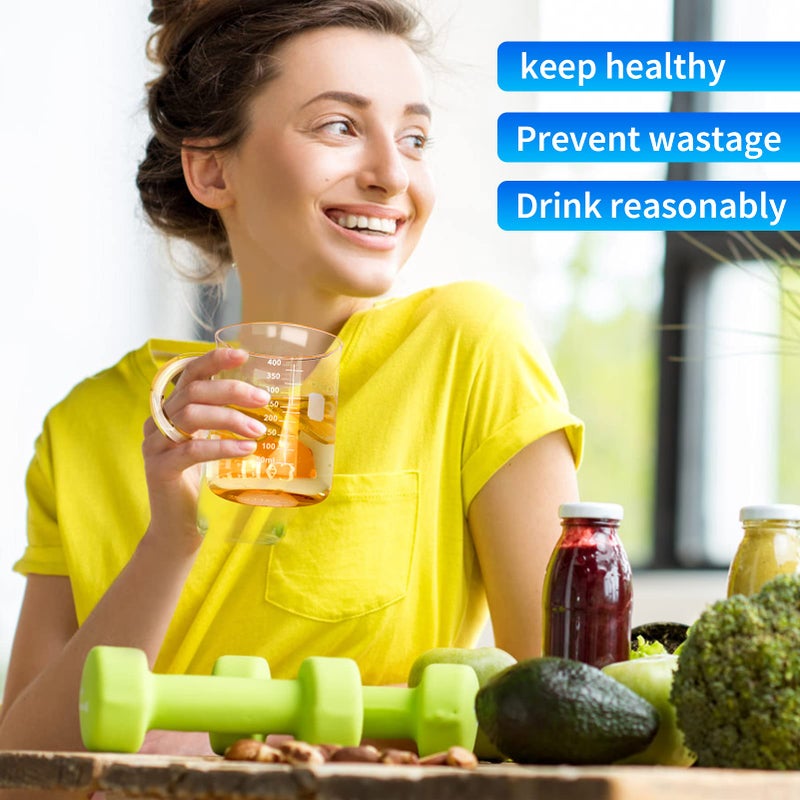 PSZEZNZ Caffeine Beaker Mug,Caffeine mug, Chemistry Mug 16 oz Borosilicate Glass Coffee Mugs,Coffee Mugs,Measuring for Coffee, Graduated Beaker Mug (450ml) - Image 4