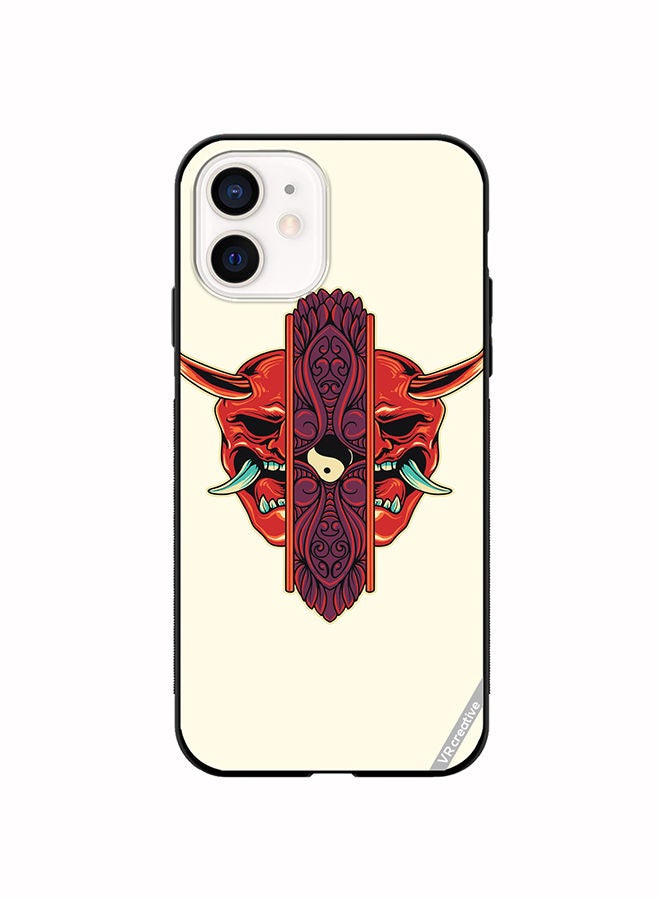 VR CREATIVE Protective Case Cover For Apple iPhone 12 Oni Mask Ornament Design Multicolour - Image 1