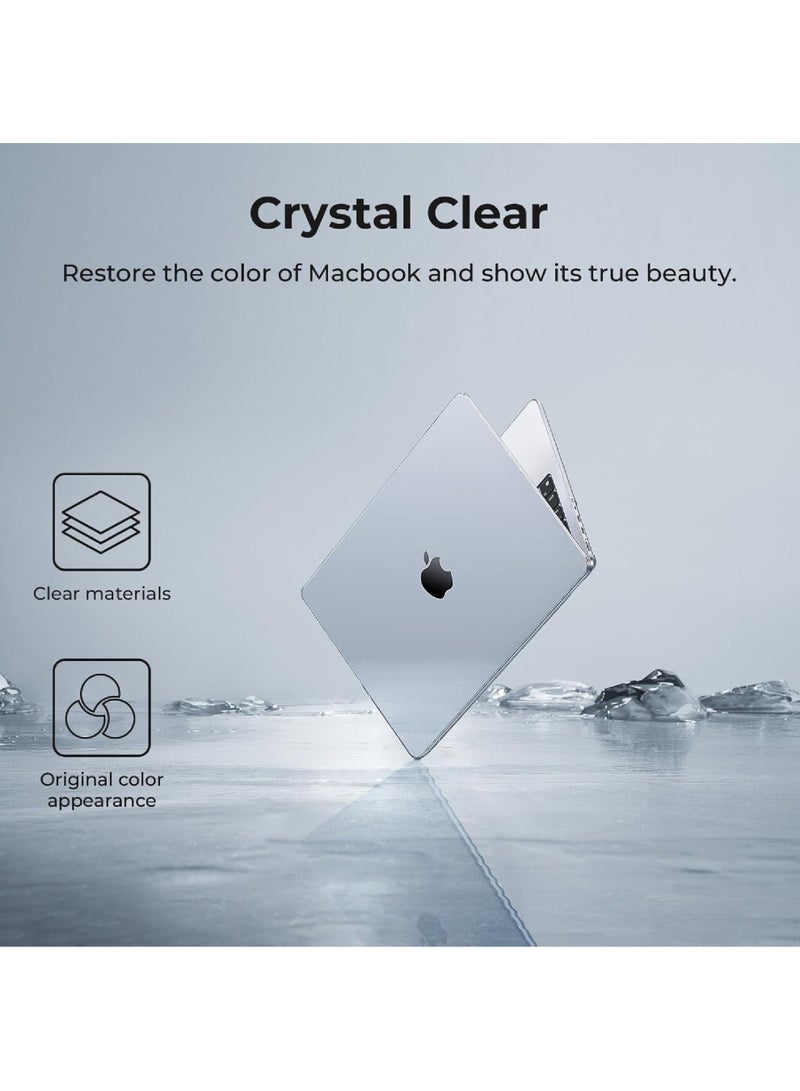 Rock Pow Case Compatible with New MacBook Pro 14 inch M5 2025 2024 2023 2022 2021,M4 A3112 A3185 A3401 M3 A2918  Case Compatible for New MacBook Pro 14 inch,M5 2025 2024 2023 2022 2021,M4 A3112 A3185 A3401 M3 A2918 A2992 M2 A2779 M1 A2442 Pro Max Chip Touch ID,Laptop Plastic Hard Shell Cover with Keyboard Skin for Macbook Pro 14,Smooth Shiny Surface,Crystal Clear - Image 3