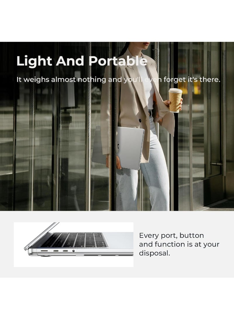 Rock Pow Case Compatible with New MacBook Pro 14 inch M5 2025 2024 2023 2022 2021,M4 A3112 A3185 A3401 M3 A2918  Case Compatible for New MacBook Pro 14 inch,M5 2025 2024 2023 2022 2021,M4 A3112 A3185 A3401 M3 A2918 A2992 M2 A2779 M1 A2442 Pro Max Chip Touch ID,Laptop Plastic Hard Shell Cover with Keyboard Skin for Macbook Pro 14,Smooth Shiny Surface,Crystal Clear - Image 4