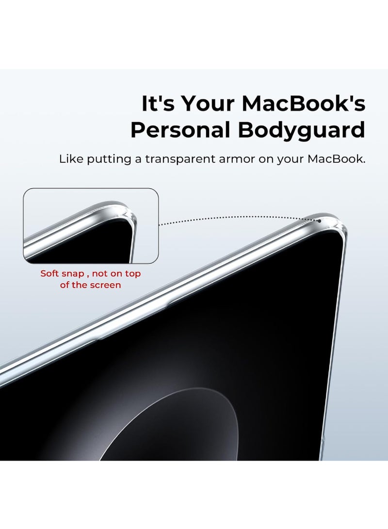 Rock Pow Case Compatible with New MacBook Pro 14 inch M5 2025 2024 2023 2022 2021,M4 A3112 A3185 A3401 M3 A2918  Case Compatible for New MacBook Pro 14 inch,M5 2025 2024 2023 2022 2021,M4 A3112 A3185 A3401 M3 A2918 A2992 M2 A2779 M1 A2442 Pro Max Chip Touch ID,Laptop Plastic Hard Shell Cover with Keyboard Skin for Macbook Pro 14,Smooth Shiny Surface,Crystal Clear - Image 5