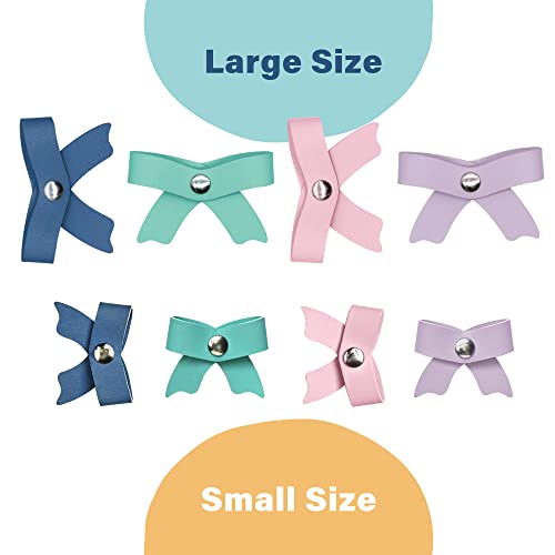 SenseAGE 5 Pack Cord Organizer, Bow Cord Keeper, Cable Organizer USB Holder, Leather Cable Management, Cable Straps, Earphone Winder, Storage Straps for Electronics, Earbuds, Big, Pink - Image 5