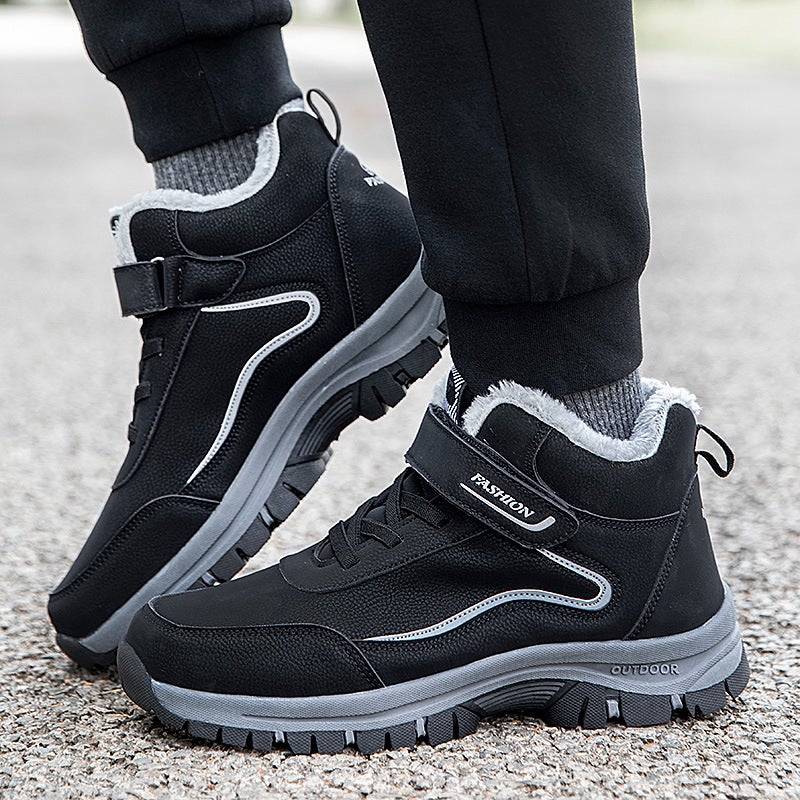 New Middle-Aged And Elderly Walking Shoes High-Top Non-Slip Fleece-Lined Warm Cotton Shoes Mother Shoes Cotton-Lined Sneakers - Image 4