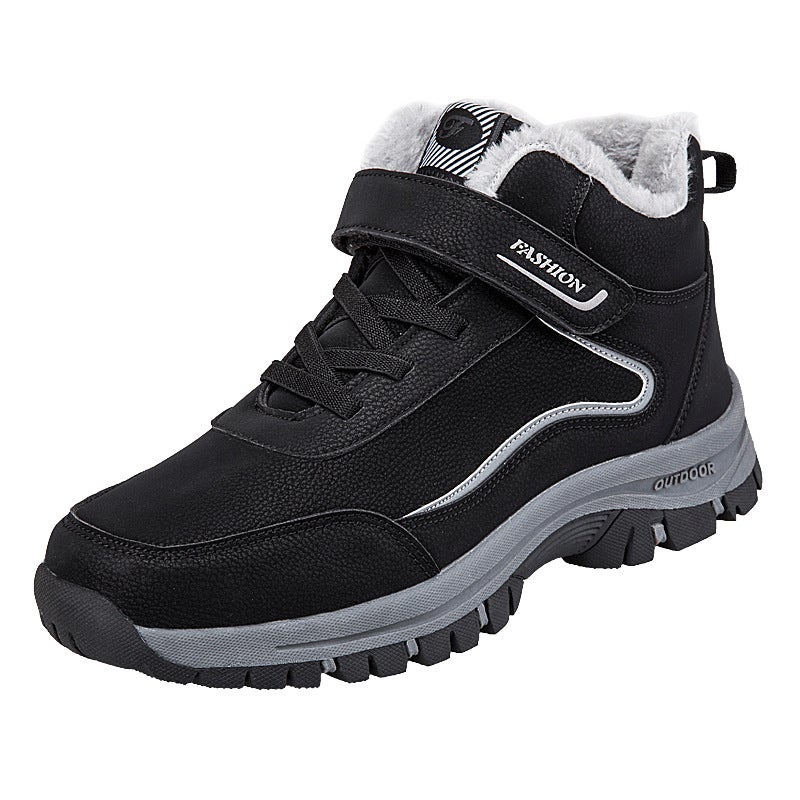 New Middle-Aged And Elderly Walking Shoes High-Top Non-Slip Fleece-Lined Warm Cotton Shoes Mother Shoes Cotton-Lined Sneakers - Image 5