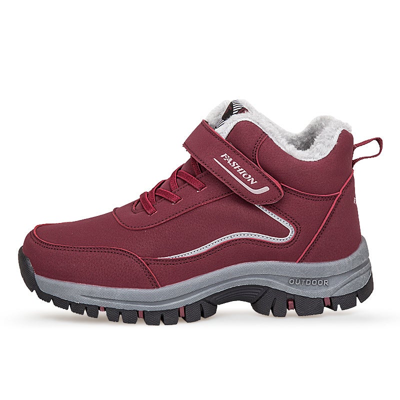 New Middle-Aged And Elderly Walking Shoes High-Top Non-Slip Fleece-Lined Warm Cotton Shoes Mother Shoes Cotton-Lined Sneakers - Image 1