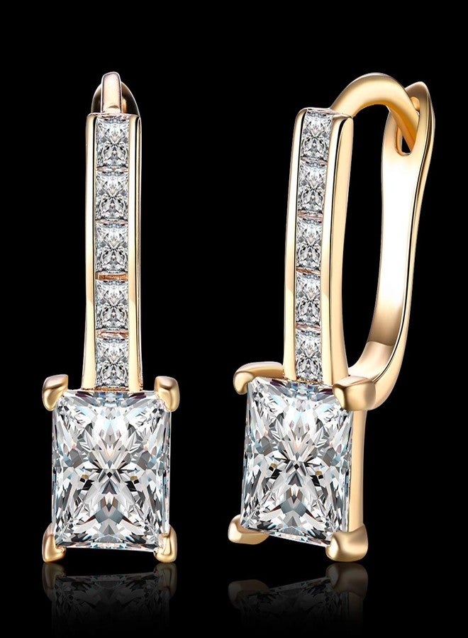 Peora Fashion Gold-plated Alloy and Crystal Hoop Earrings for Women, Gold - Image 4