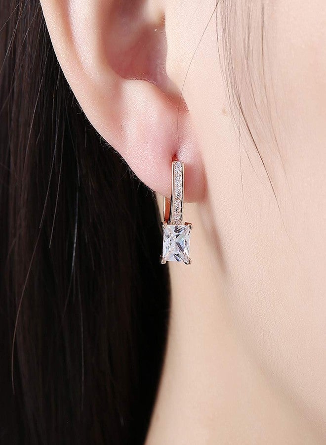 Peora Fashion Gold-plated Alloy and Crystal Hoop Earrings for Women, Gold - Image 3